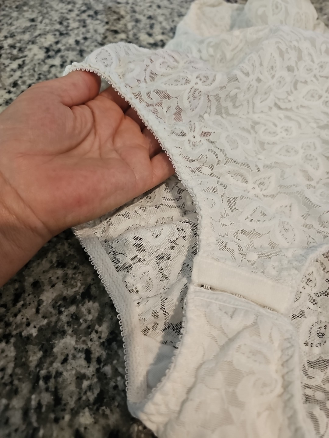 Bali Vintage SILKY Lingerie TEDDY Panty Bodysuit NYLON Slip ROMPER Lace 40DD ?