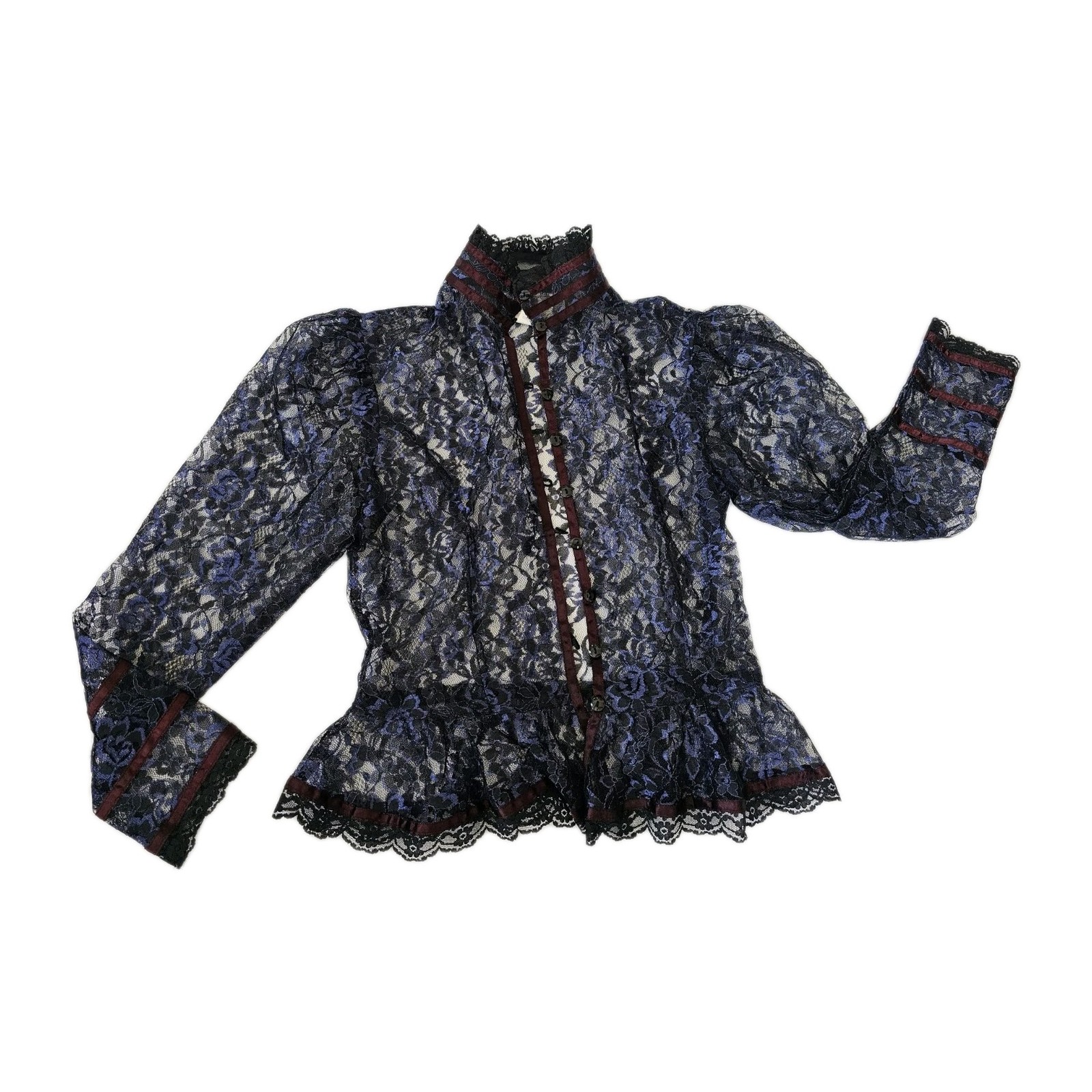 Gunne Sax Gunnies Jessica Mcclintock Victorian Sheer Lace Jacket Top XS/S