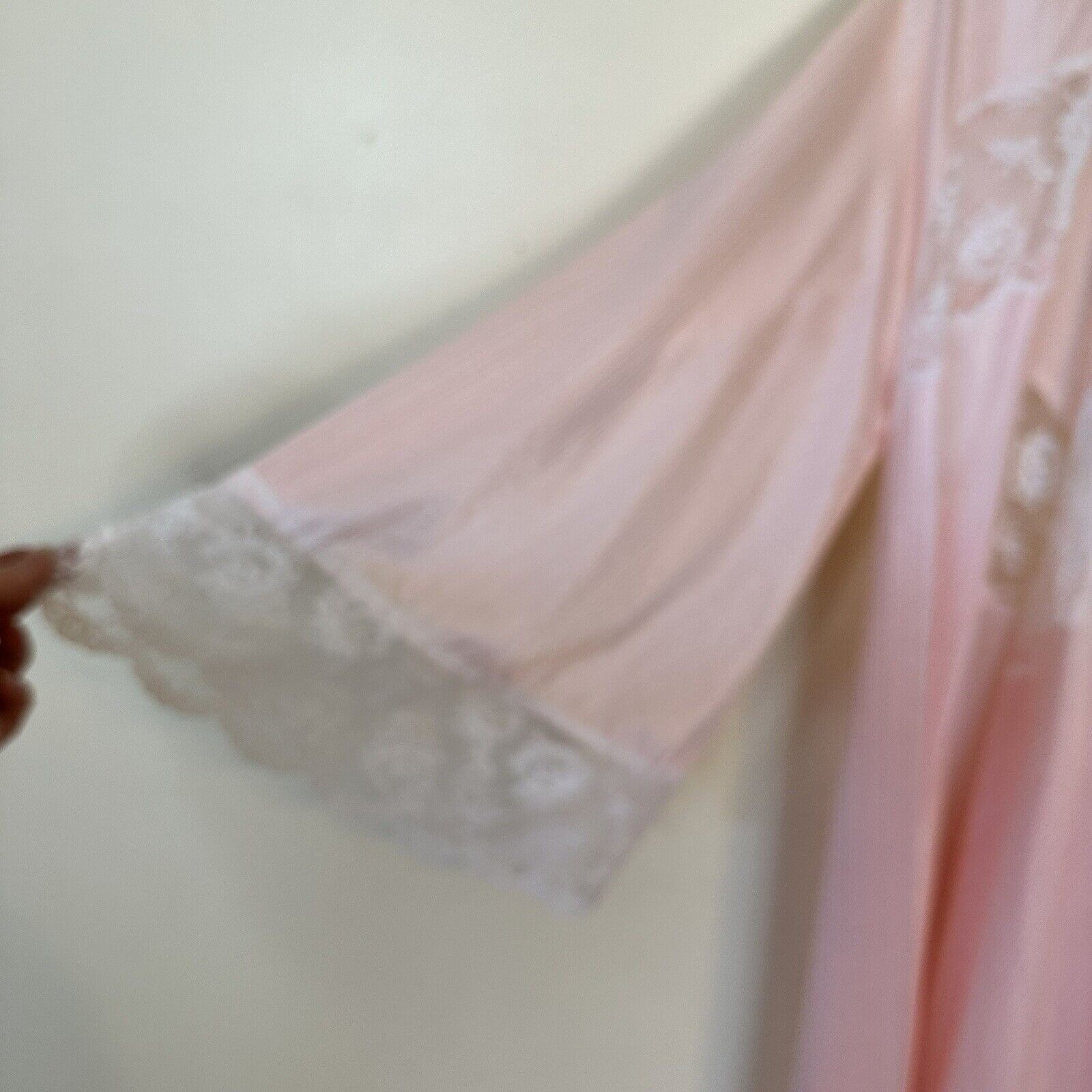 Vtg Miss Elaine Nylon Lace Nightgown Robe Set Womens Neglige Union Made Medium