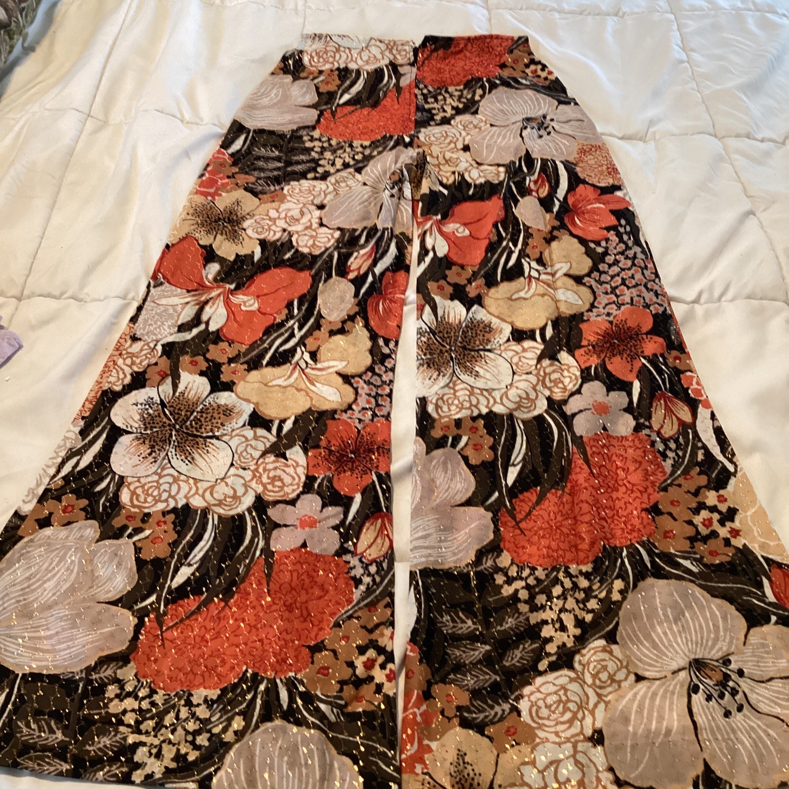 Super Mod 1970’s Vintage Bell Bottom Pants Gold Brown Orange 9/10 26” Waist