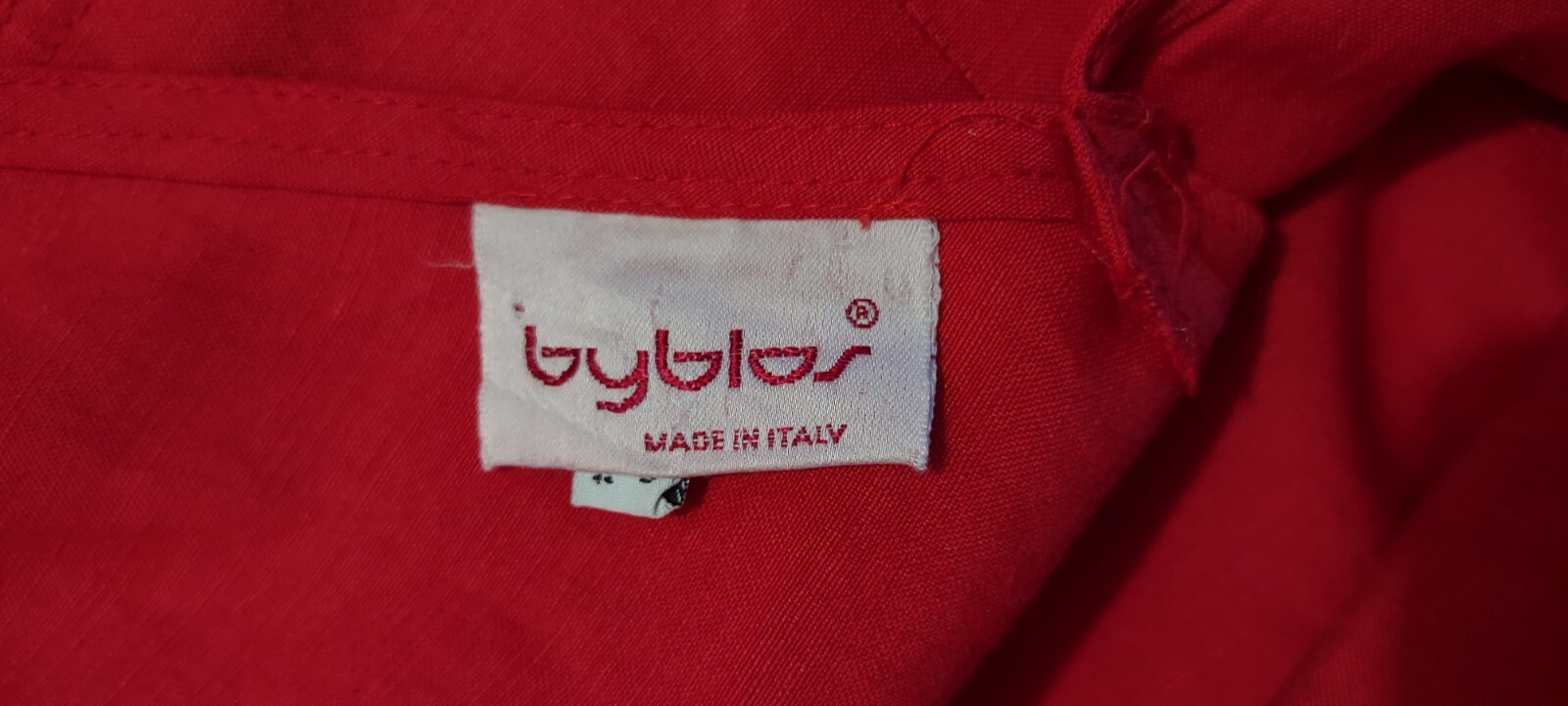 vintage 80&rsquo;s red silk linen ruffled backless BYBLOS dress sz 6