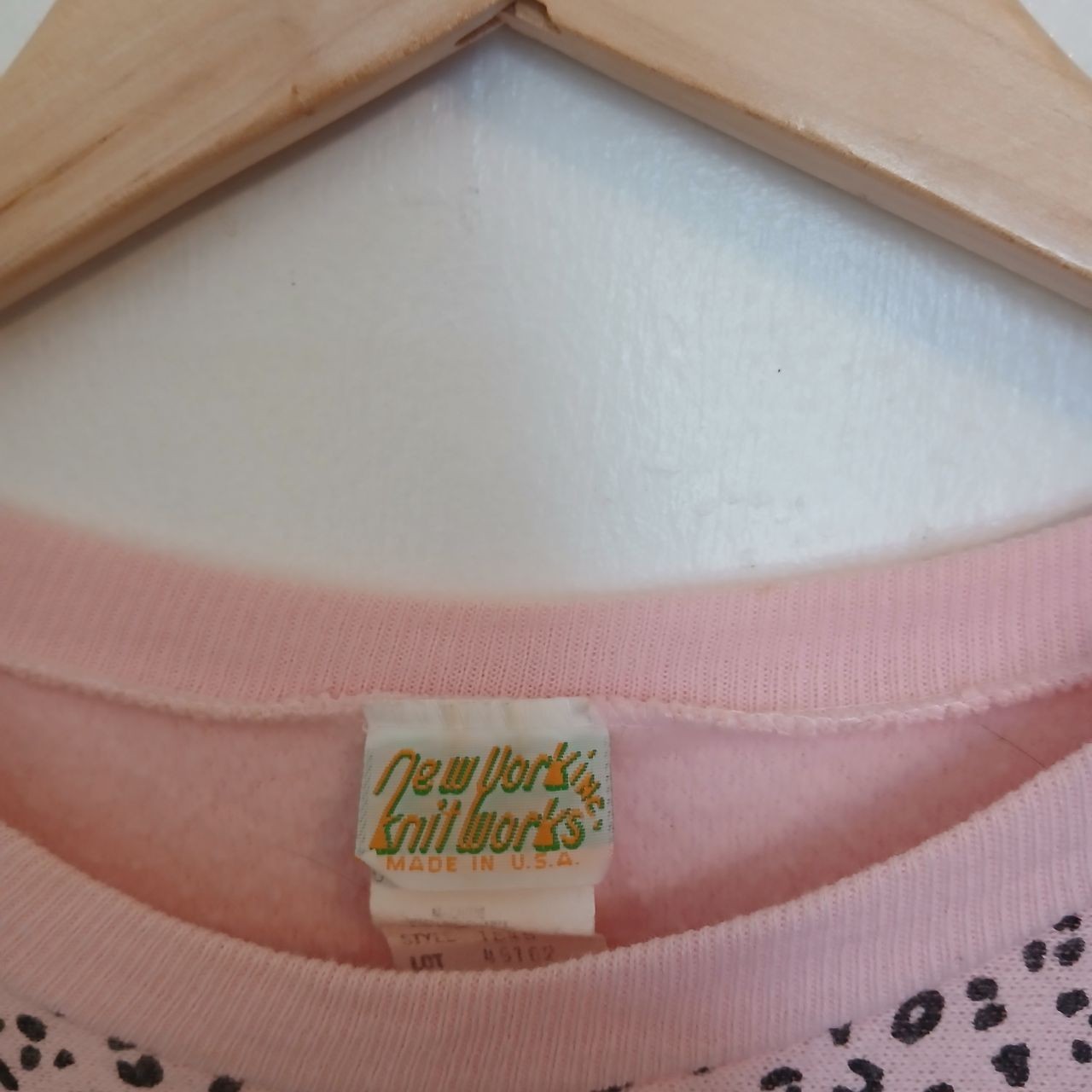 VTG &rsquo;80s Leopard Cat Graphic Print Pink Dolman Sleeve Shirt Glitter Valley Girl
