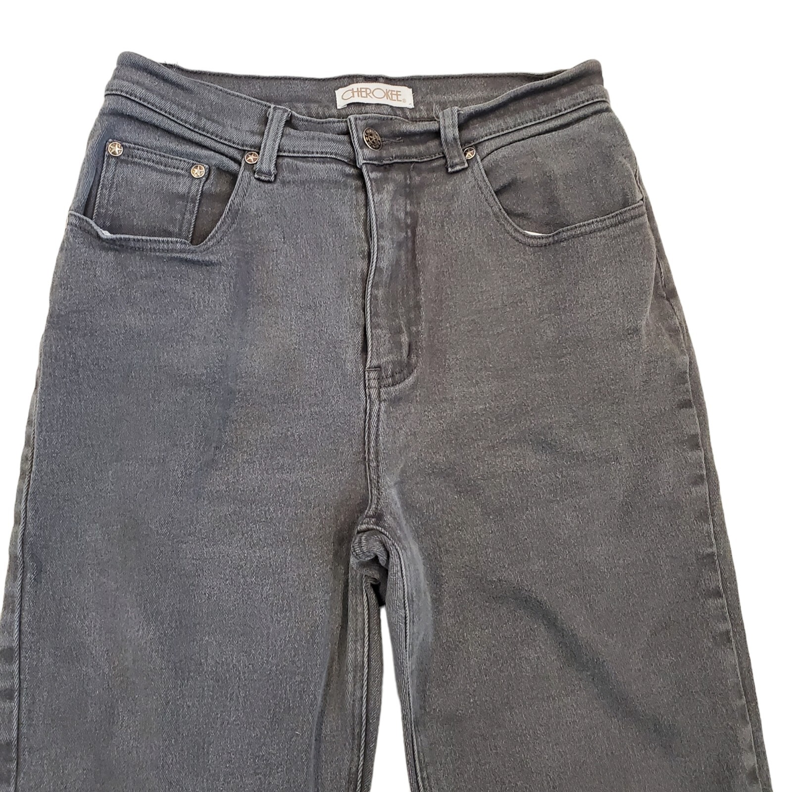 90s Gray Jeans High Waisted Gray Straight Leg Stretch Sz 6 x 29.5 Grunge