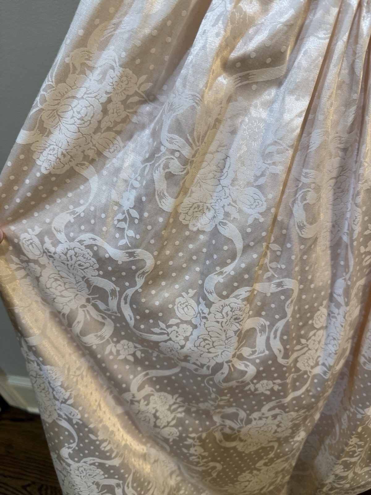 Scott McClintock Romantic Pink Off Shoulder jacquard Dress 80s 90s Size 10