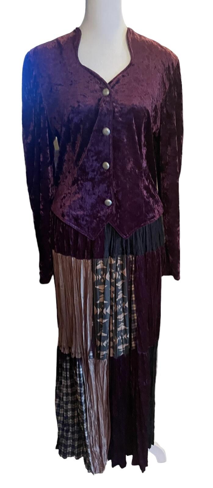 Vintage Circle T By Marilyn Lenox Western Ranch rodeo Velvet Purple Patchwork M