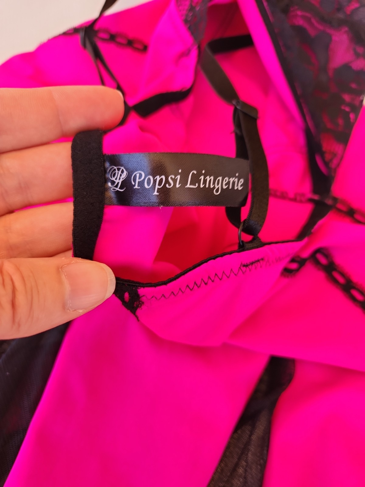 Popsi Lingerie, Nylon And Polyester, Hot Pink, Carnival Core, 1xl, Fit M/L