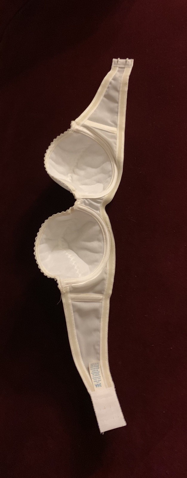 Vintage Strapless Bra White Underwire Seamless Nylon Lycra Spandex 1970s NEW 34A