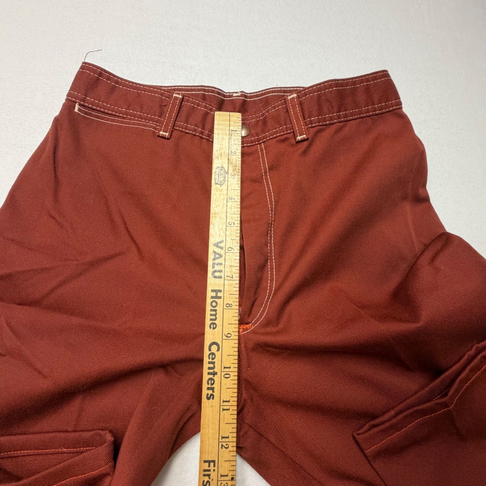 Pizzazz Rust Brown Vintage Western High Rise Straight Leg Pants Size 12 USA 70s