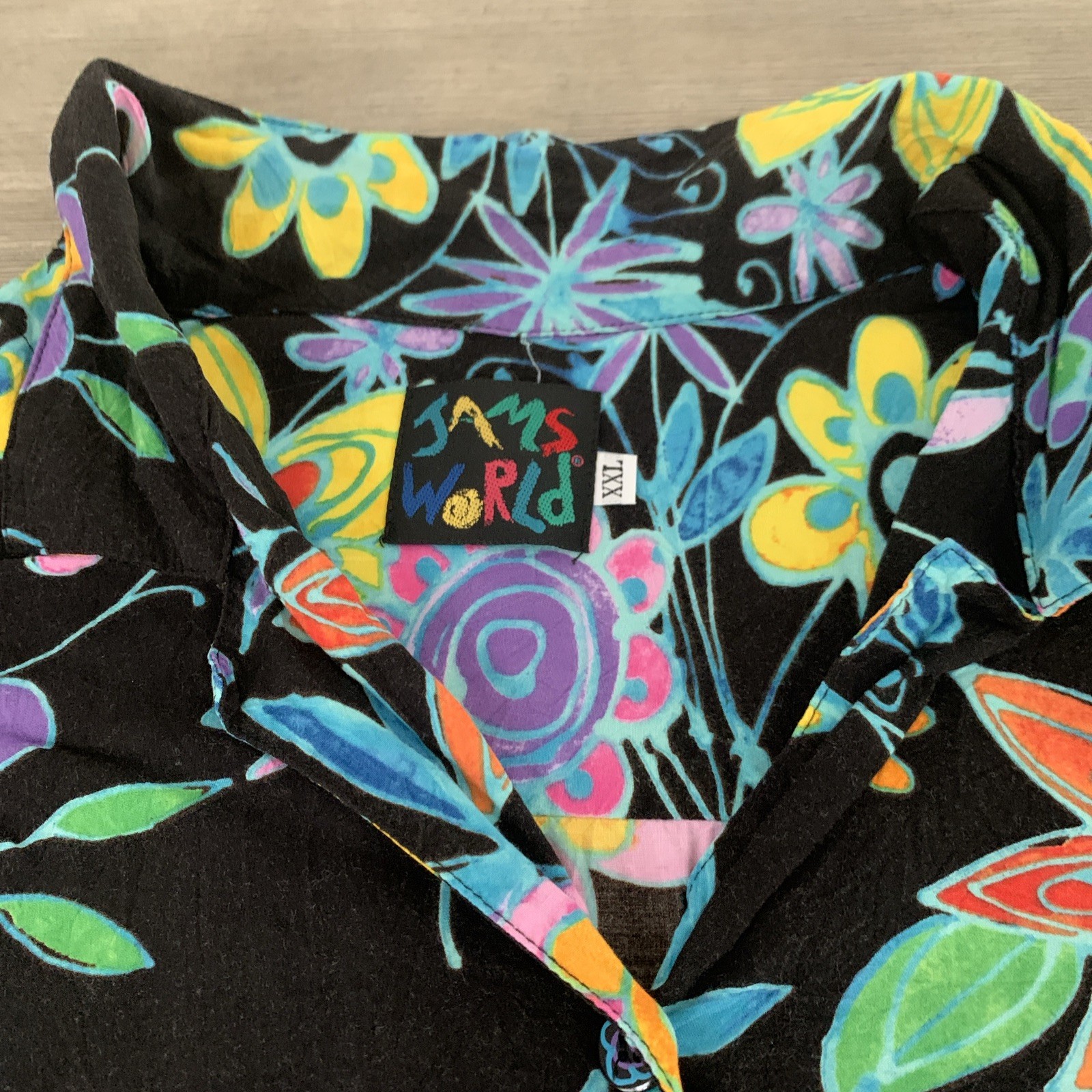 Rare Vintage Jams World 90s Night Bloom Hawaiian Shirt Women’s Floral Sz 2XL
