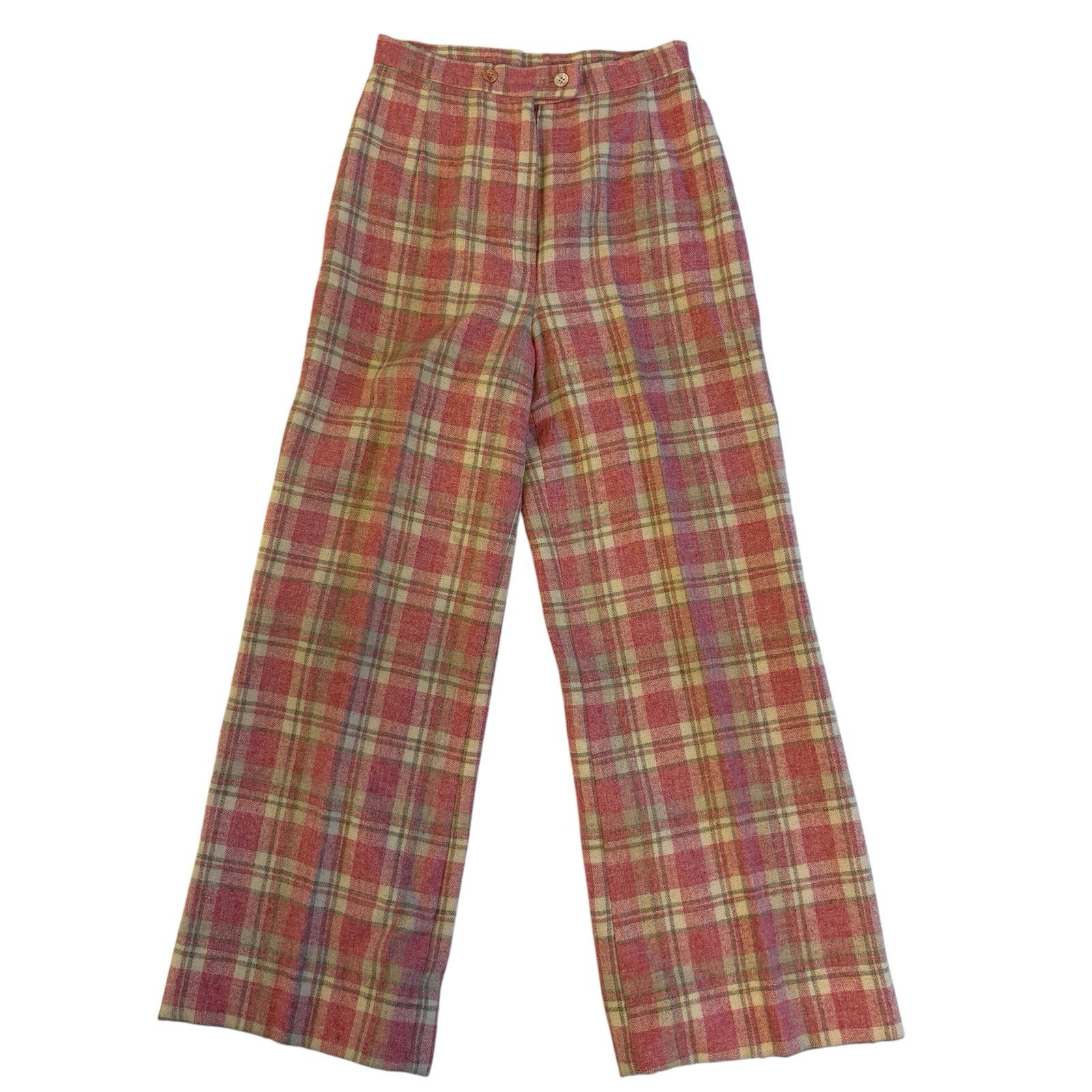Plaid Suit Jacket Pants Pink WOOL Sz 10 and Sz 8 Vintage Retro 70&rsquo;s The Villager