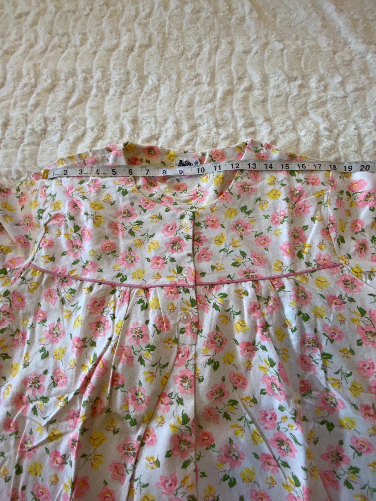 VTG NOS Mattise Flannel Long Nightgown Floral Sleepwear CottageCore Size XL/1X