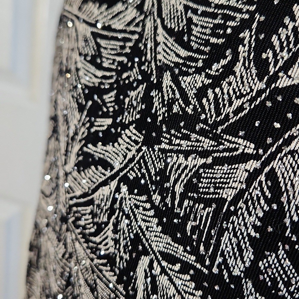 VTG Alex Evenings Black Beaded Maxi Dress & Jacket Set 12/14 LG Elegant Sparkle