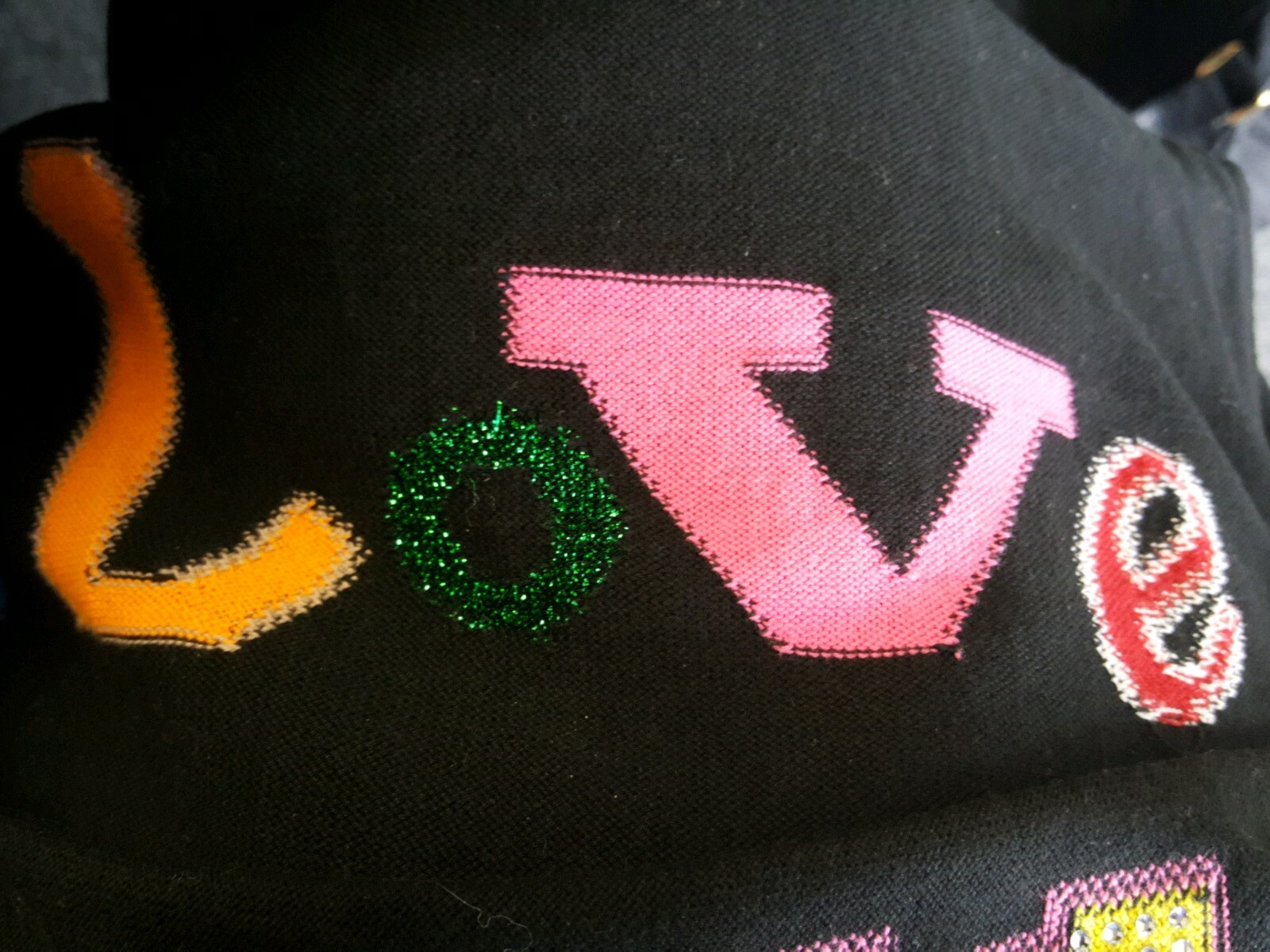 Sonia Rykiel sweater pullover  » I LOVE IT » aplicque balck s.40 BLACK 1-14