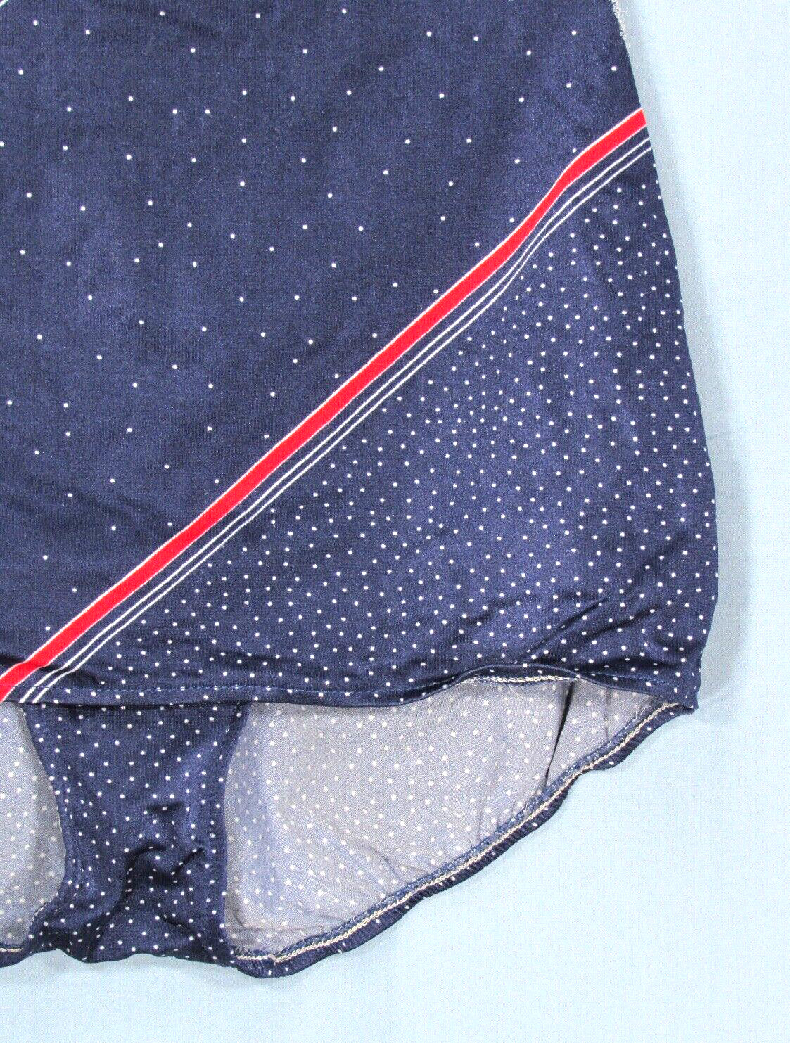 VTG ROBBY LEN Shape-Lee Swim Suit STRAPLESS 1PC Blue Polka-Dot 17/18 sz XL