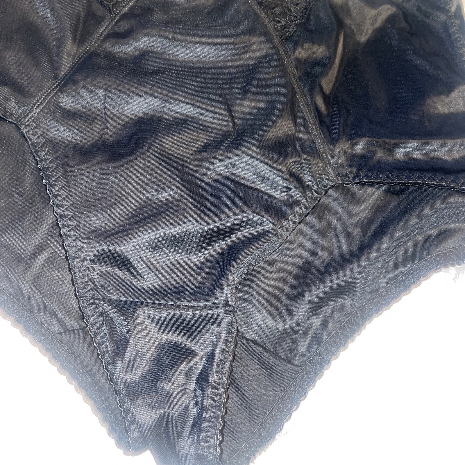 Black Shaper VINTAGE panties Polyester spandex Black Lace trim sides NWOT ￼XL