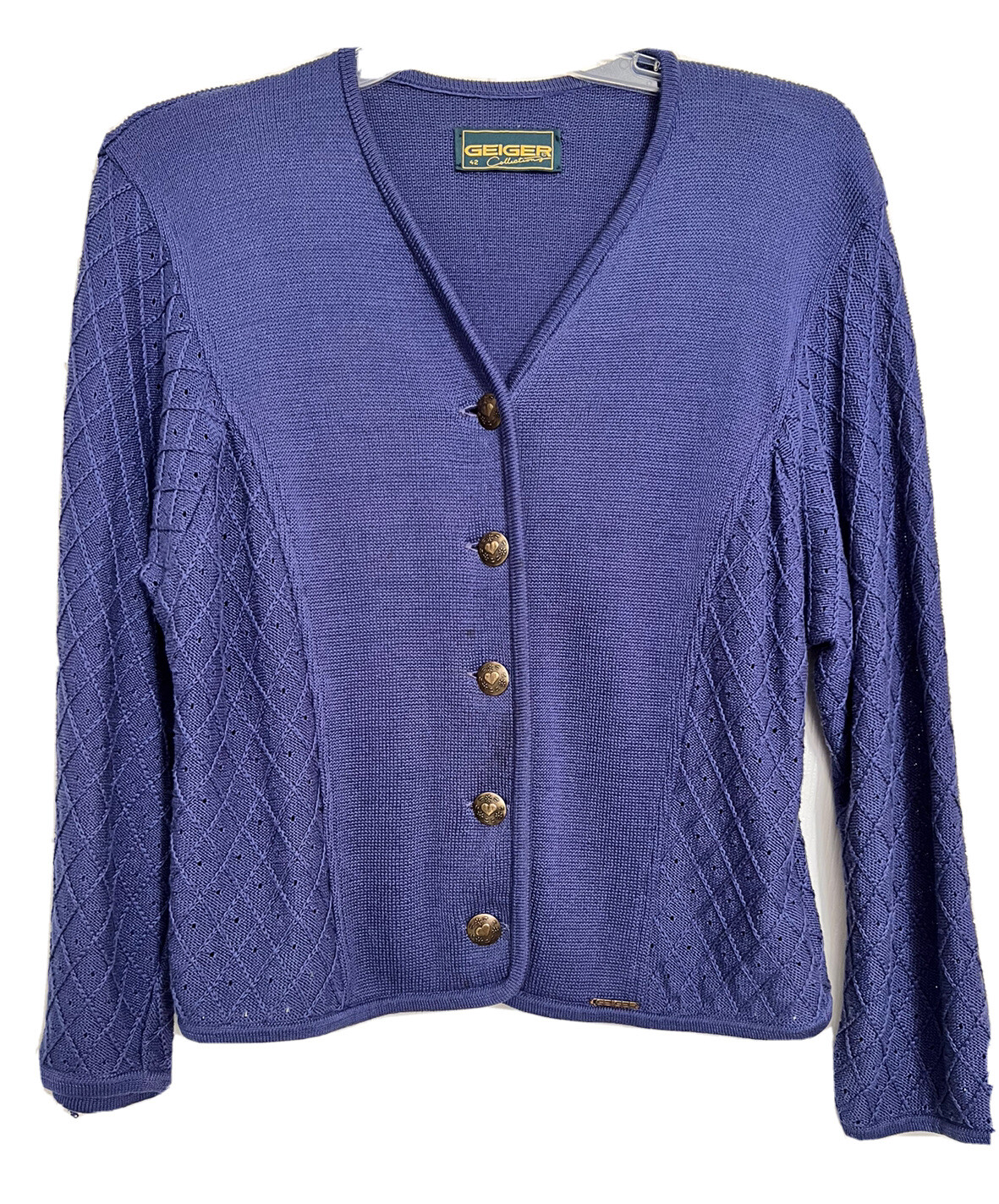 Vintage Geiger Collections Cotton Button Down Jacket Blue Made In Austria EU42
