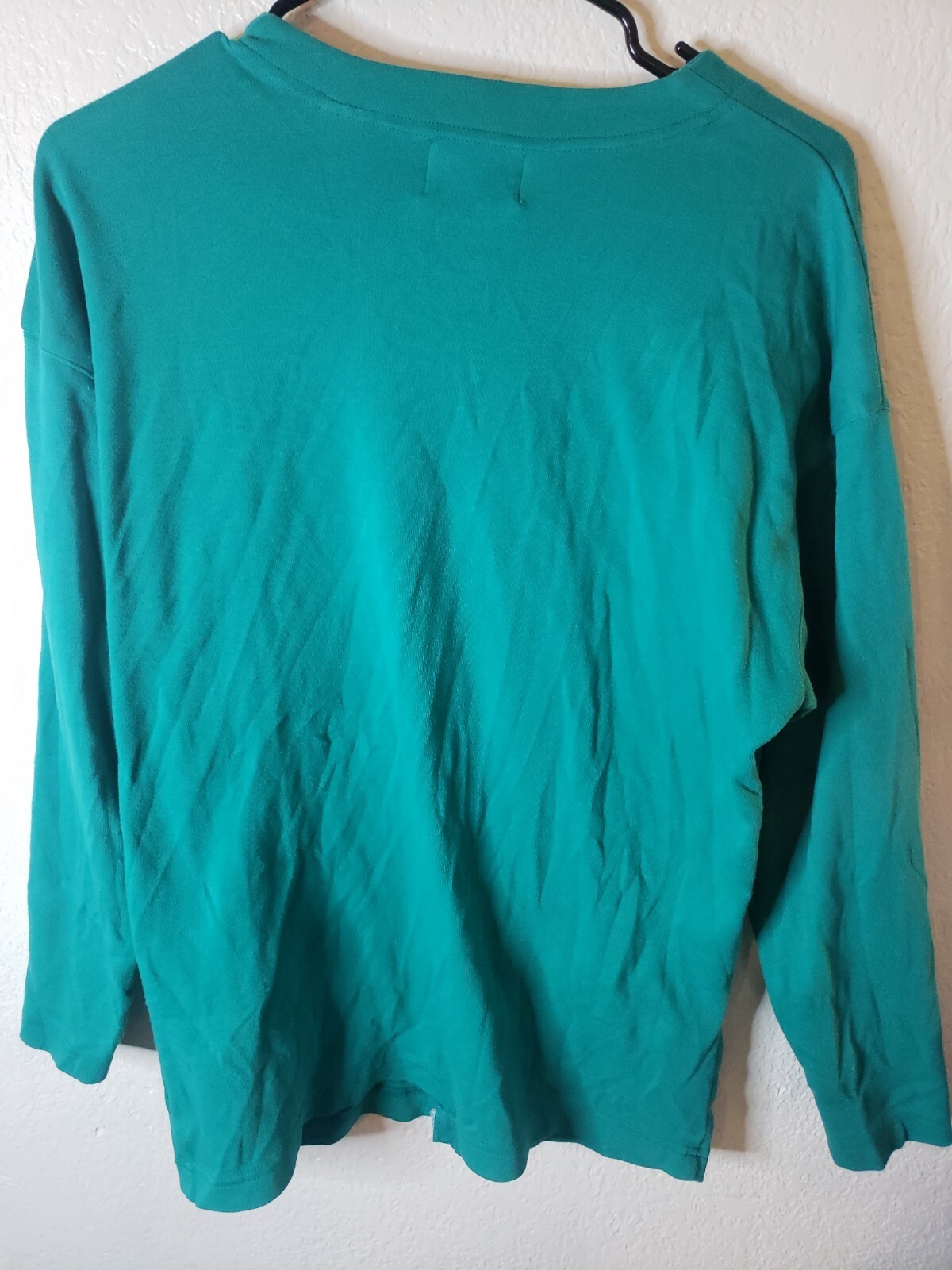 Jennifer Hill Deep V- Neck Cardigan sweater Womens Large Green Made in Jamaica