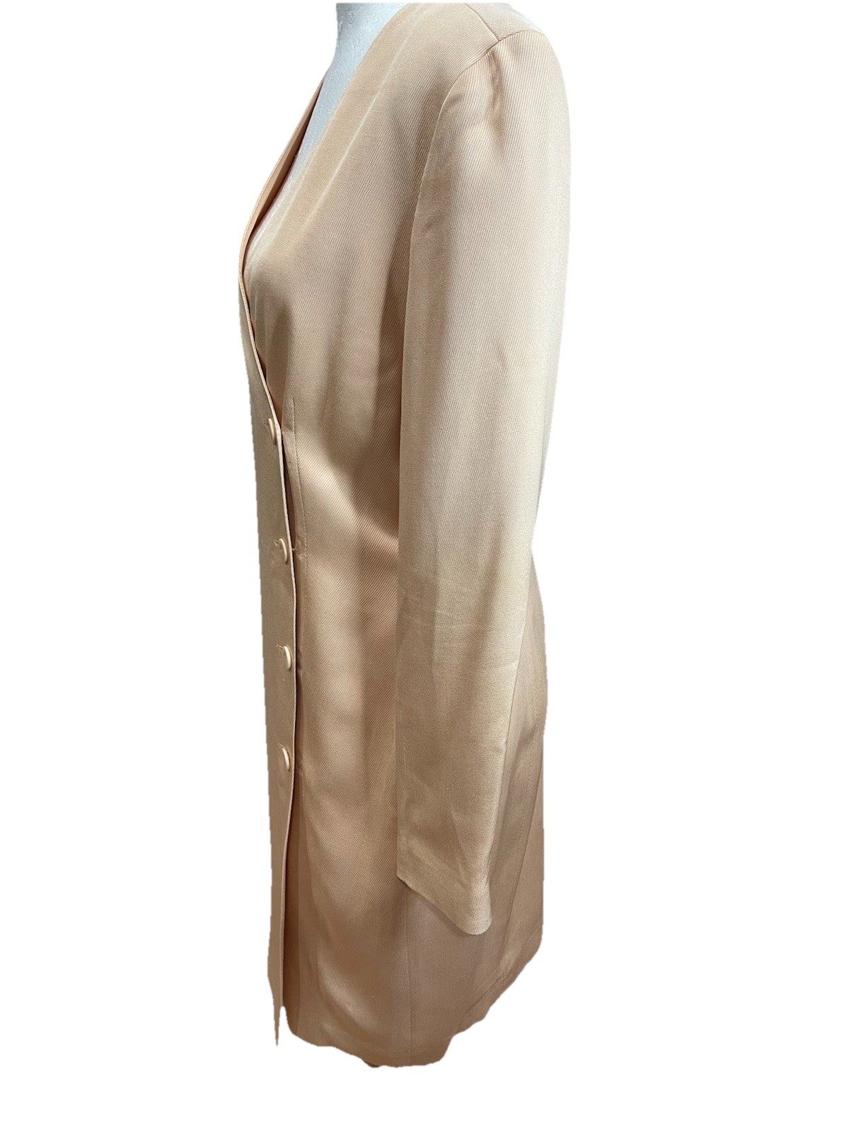 VTG Ann Taylor Double Breasted Blazer Dress Champagne Size 8-90s Minimalist