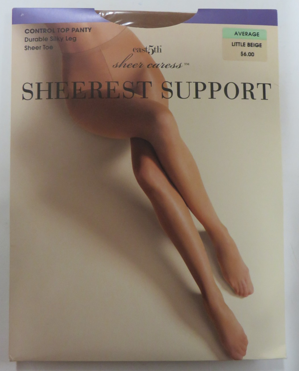 Vtg JCPenney East 5th SHEER CARESS Sheerest Support Pantyhose AVERAGE Control