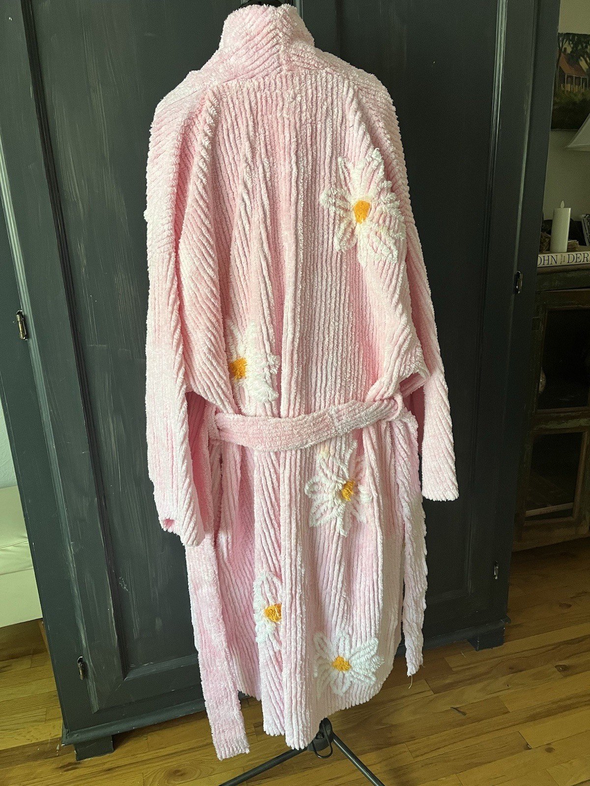 Vintage Canyon Group « Falling Daisies » Chenille Robe Pink 2XL