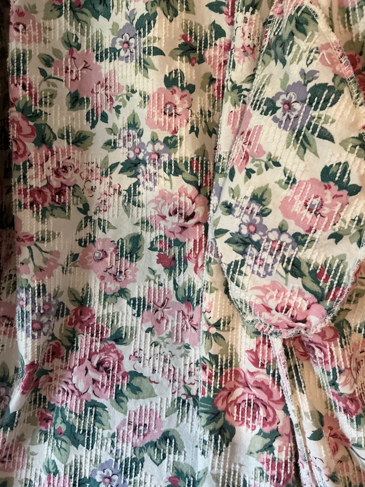 Vintage 60s Stan Herman Herbcraft Chenille Floral Belted Robe Women&rsquo;s Med/Large