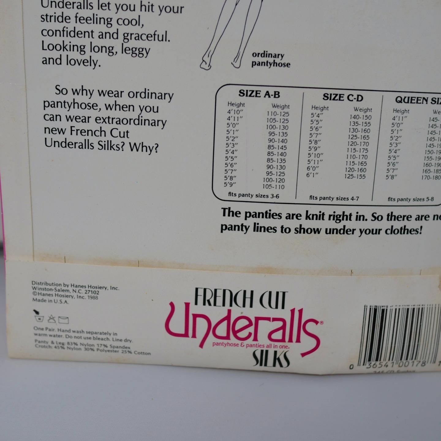 Vtg French Cut Underalls Silks Pantyhose Panties Suntan Size C-D Sandalfoot NIP
