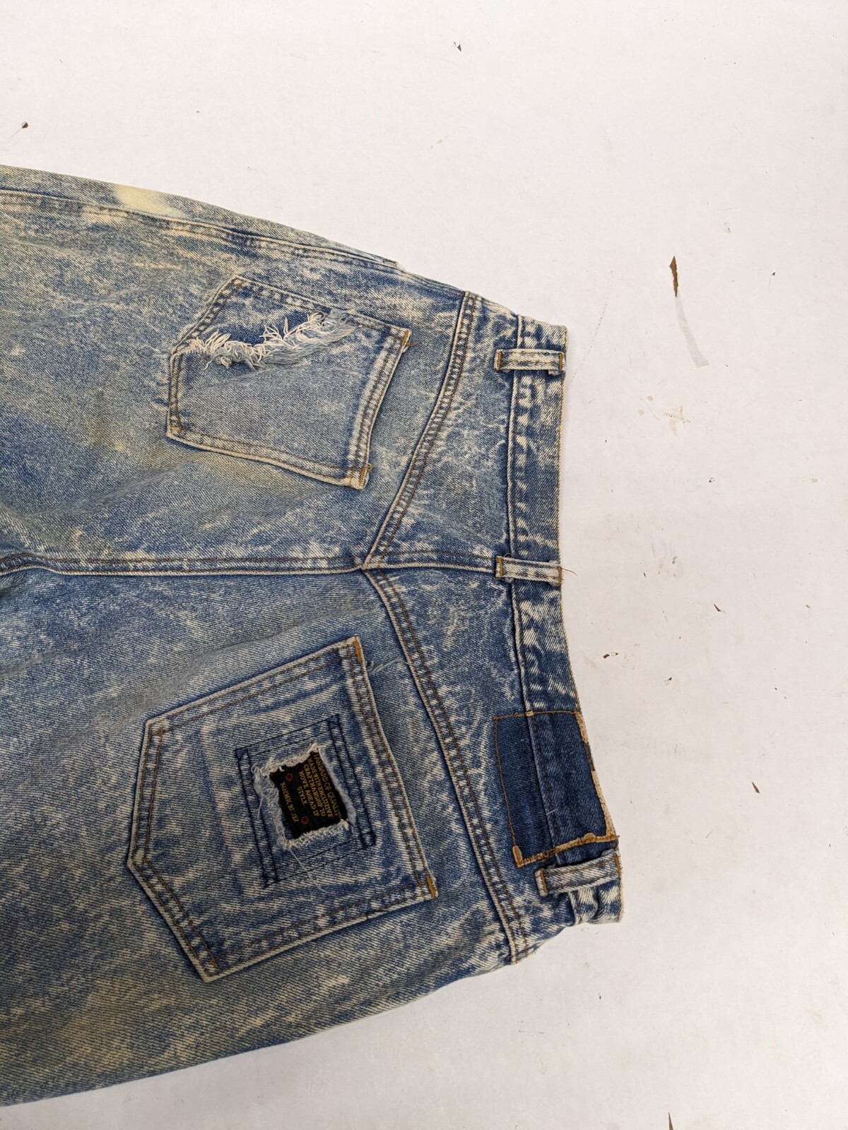 80s Vintage Kozmic Bluez Acid Wash Patchwork Jeans 33/32