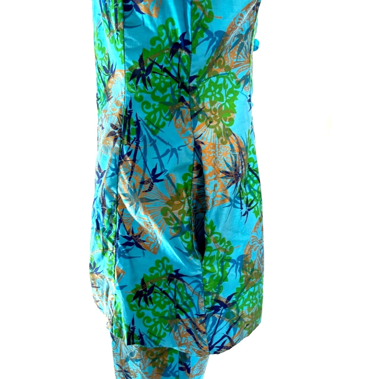 VTG 60 Alice Polynesian Fashions Jacket Pant Set TIKI Outfit Botanical Bamboo XS
