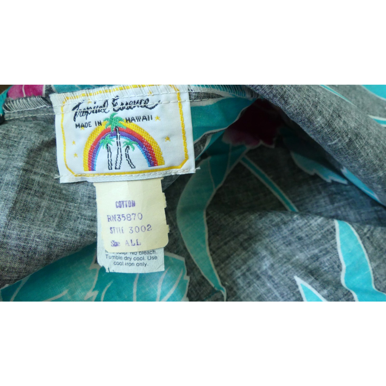 Vtg Tropical Essence Hawaii Wrap Dress OS Tropical Cotton Beach Vacation Tie