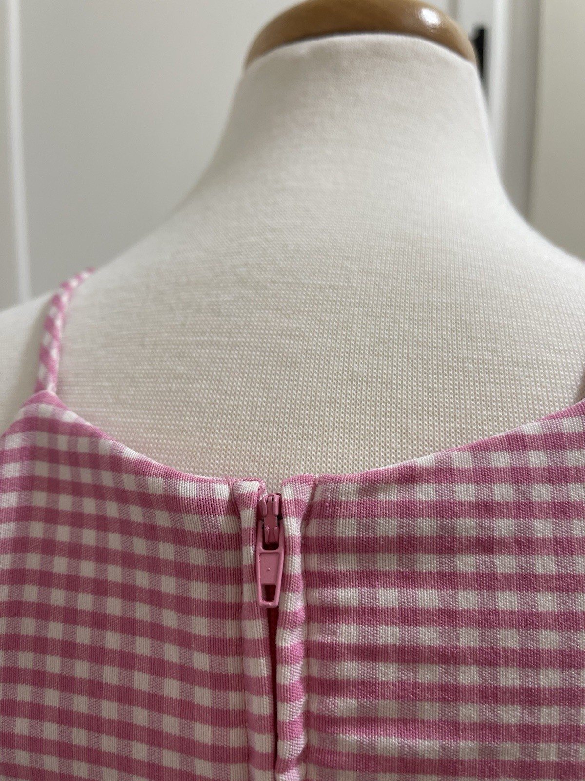 Vintage 90s California Concepts Gingham Sun Dress Size 7 Pink Y2K