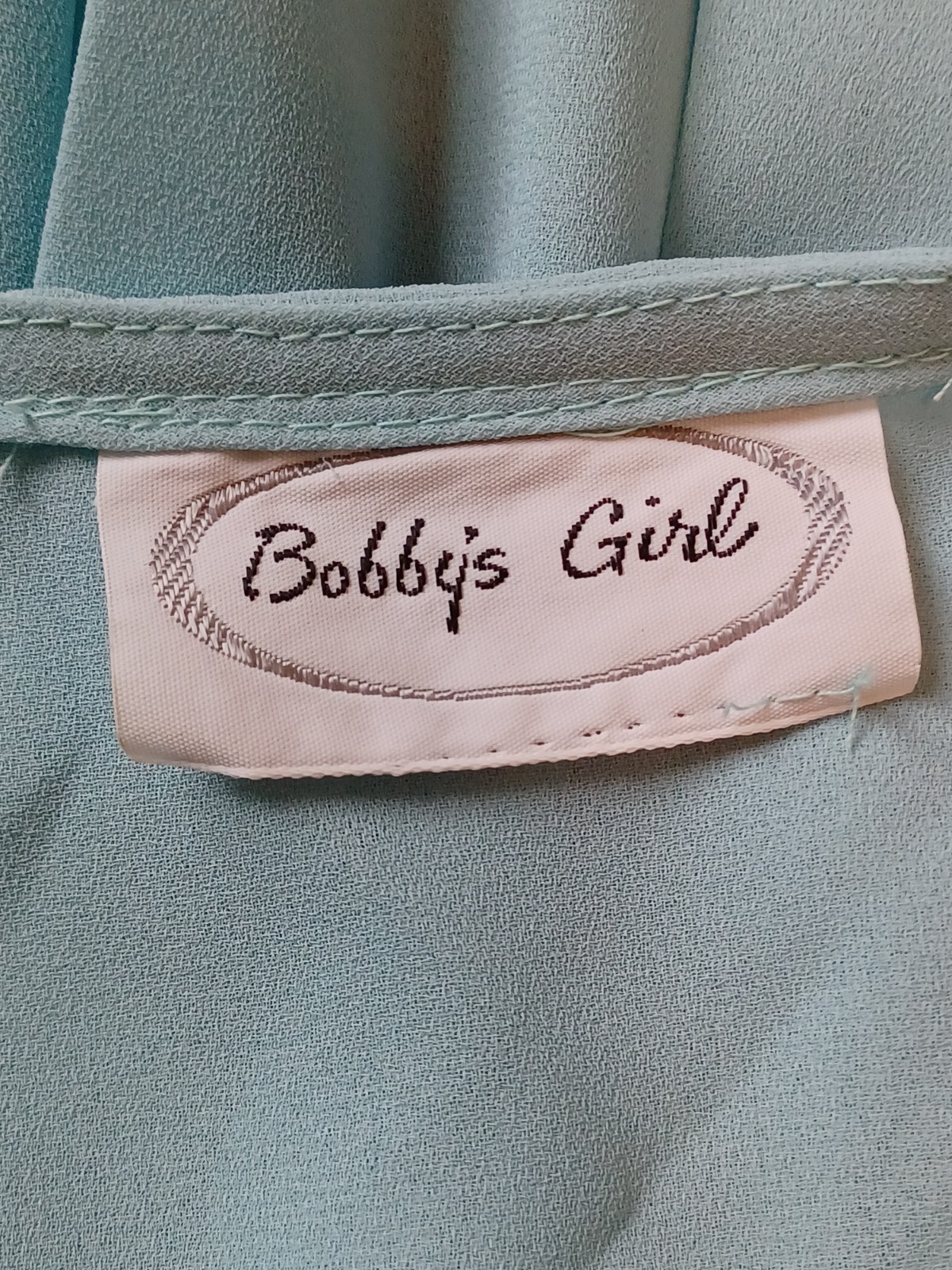 Vintage 1980s Sheer Pastel Aqua Bobby&rsquo;s Girl Romantic Coquette Dress