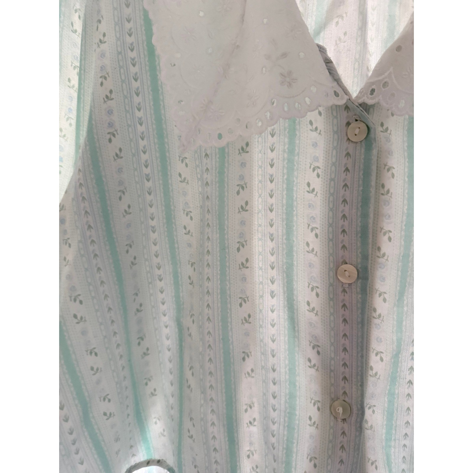 Vintage Womens Prairie Button Down Peter Pan Collar Cottagecore
