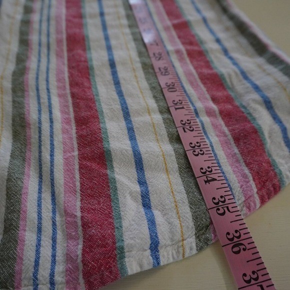 Old Navy Striped Linen Blend Button Front Shirt Dress XL Short Sleeve