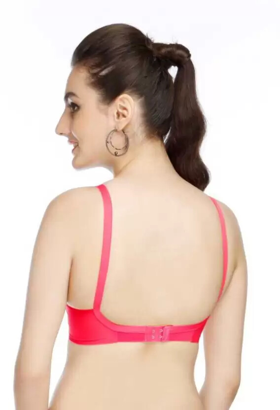 Classic Hot Pink Retro Round Stitch Bullet Bra–100% Cotton, Custom Fit Available