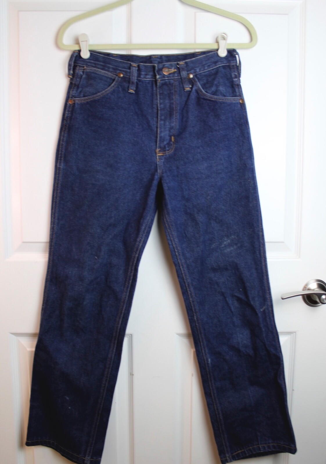 VTG 70s-80s Wrangler No Fault Jeans 936 Straight Leg Dark Wash W-30&Prime;Inseam 28.5&Prime;