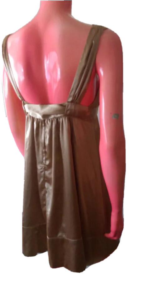 Mink Pink Light Weight Knee Length Womens Dress Dusty Gold Blended Fabric Size M