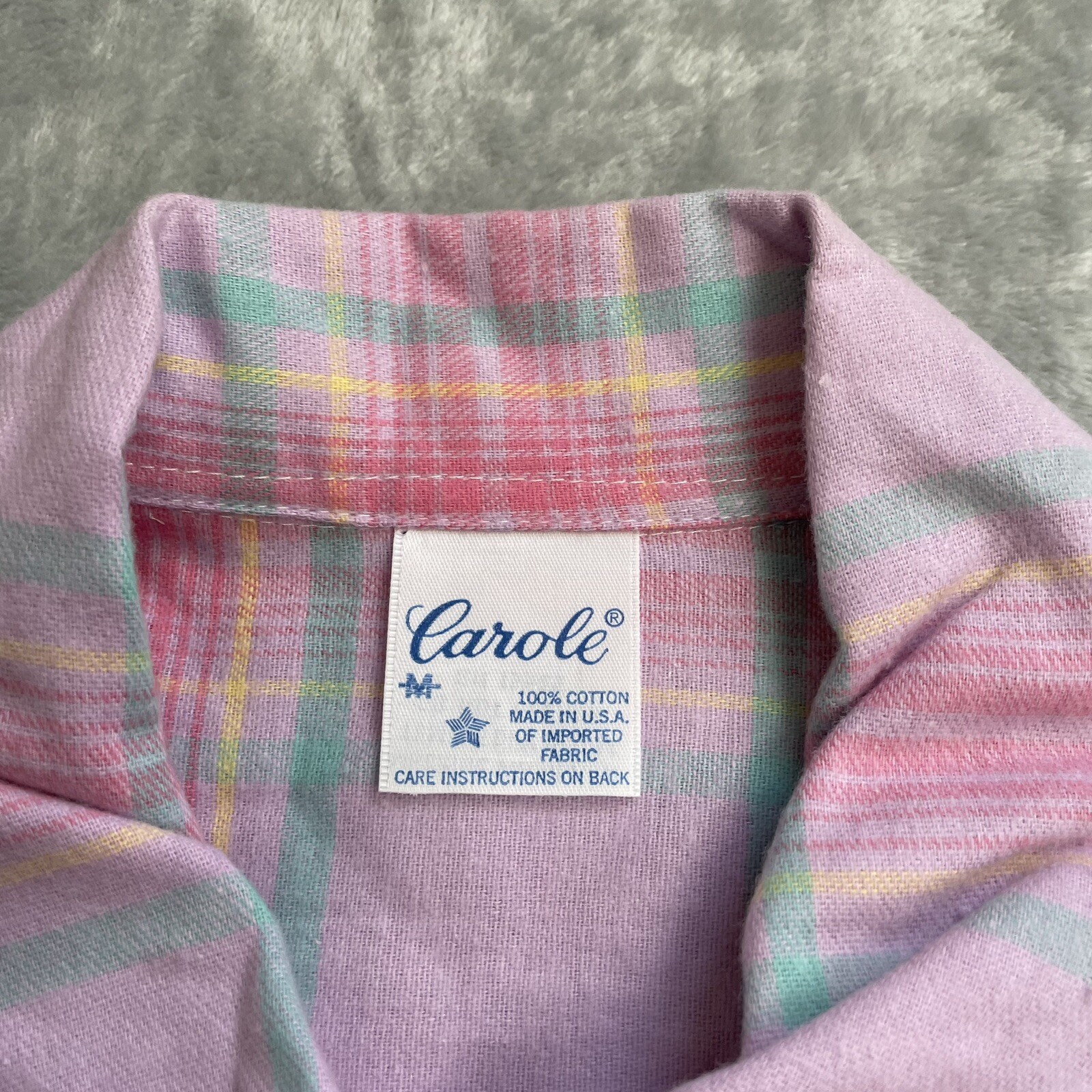Carole Housecoat Robe Medium NWT Plaid Pearl Snap Cottagecore USA Vintage