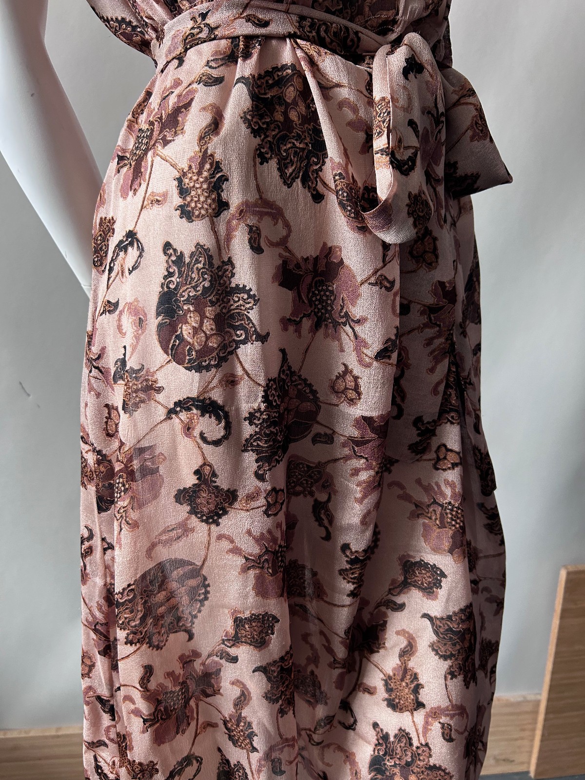 Vintage Judith Ann for Heiser-Egan Vintage Sheer India Silk Dress sz S M 1970s