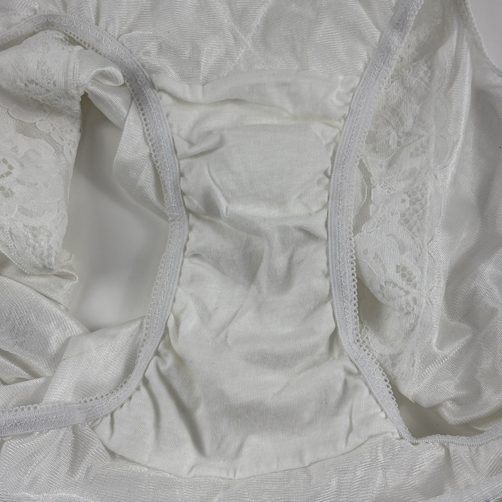 VTG Granny Panties Semi-Sheer Lot of 2 Nylon Full Figure Sz 10 Cotton Gusset NWT