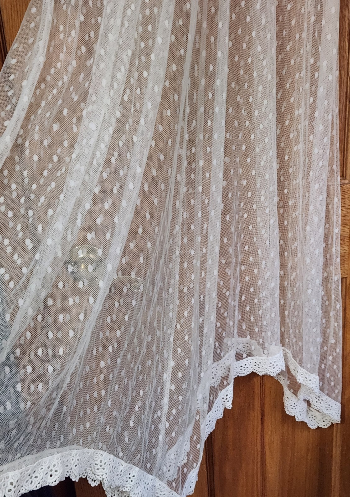 Swiss Dot Mesh Laced Maxi Naked Dress Asymmetric Women M Off White Boho Ethereal