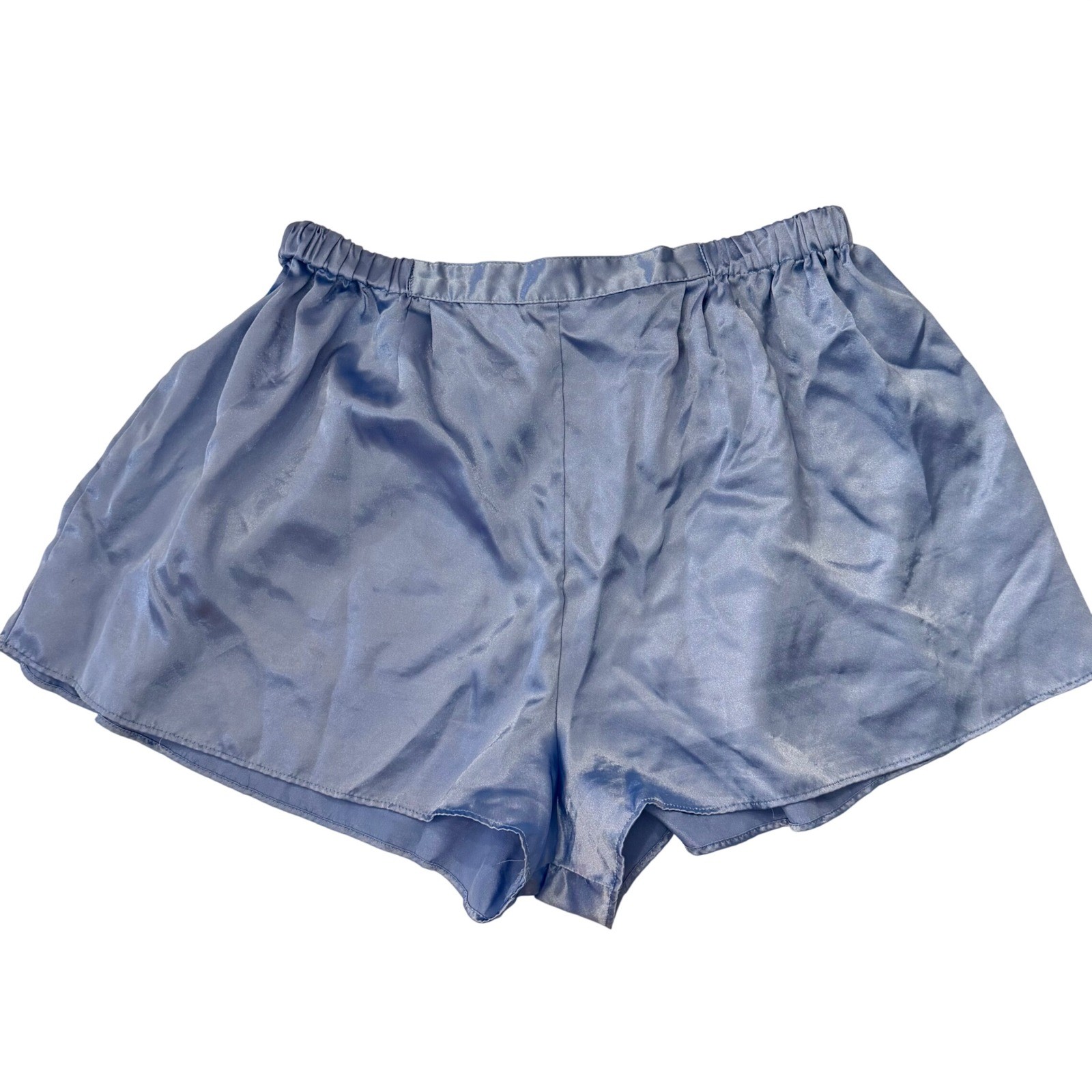 90s Victoria&rsquo;s Secret Satin Sleep Shorts Size M Blue Lingerie Y2K Coquette VTG