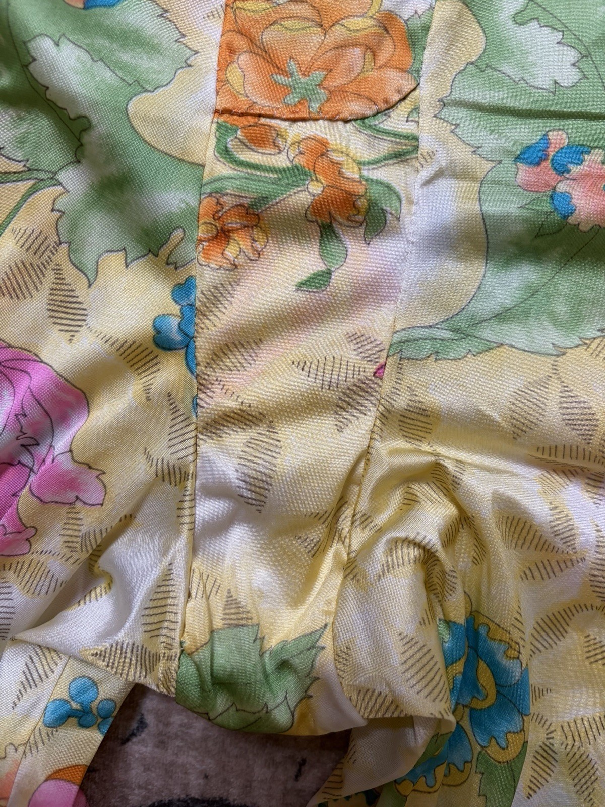 Vintage 70s Vanity Fair Jumpsuit Romper Women&rsquo;s L/XL Nylon Wide-Leg Yellow