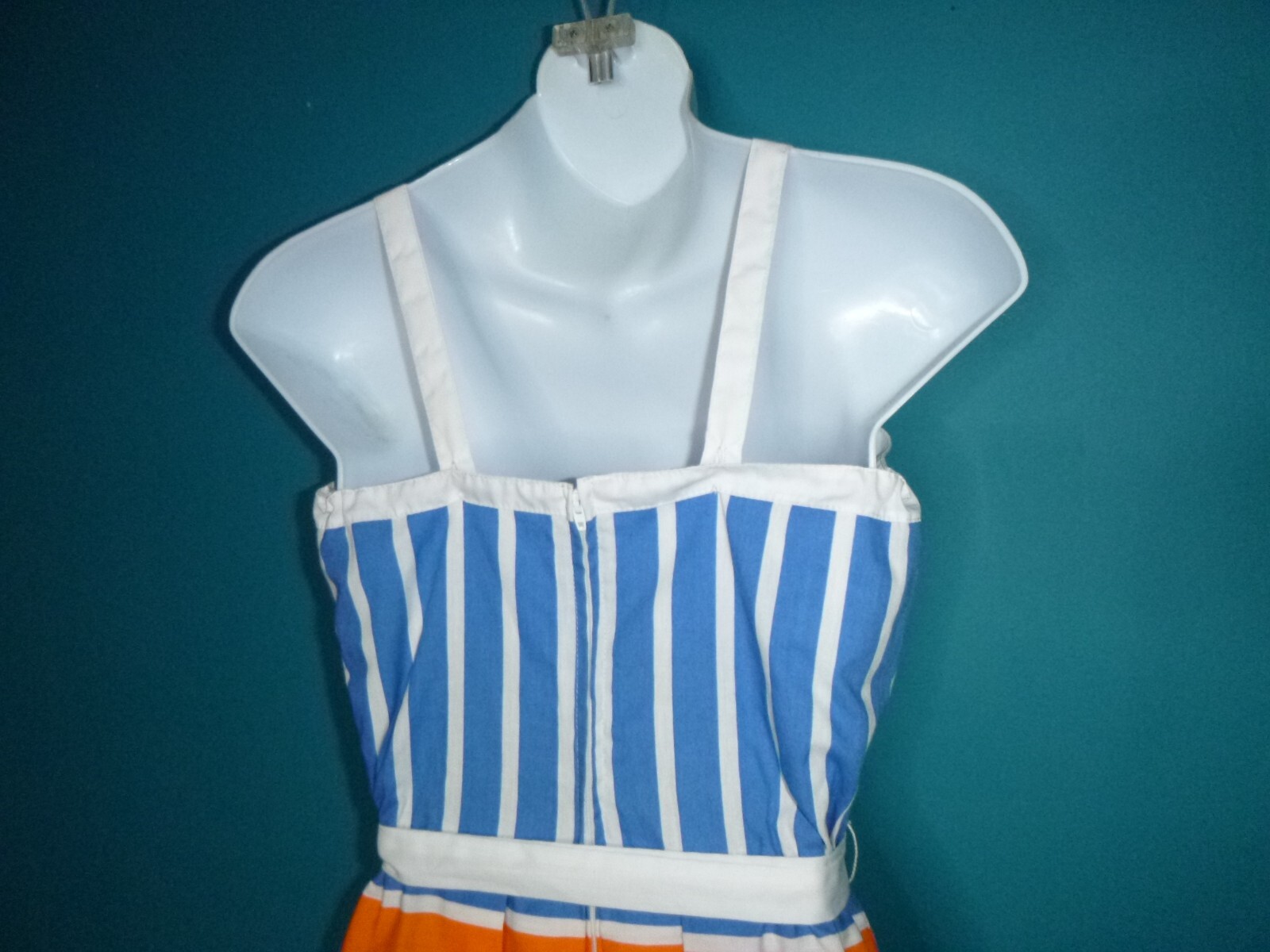 Vtg 70s Wadsworth Wellington Rainbow Stripe Cotton Blend Sundress Sz S