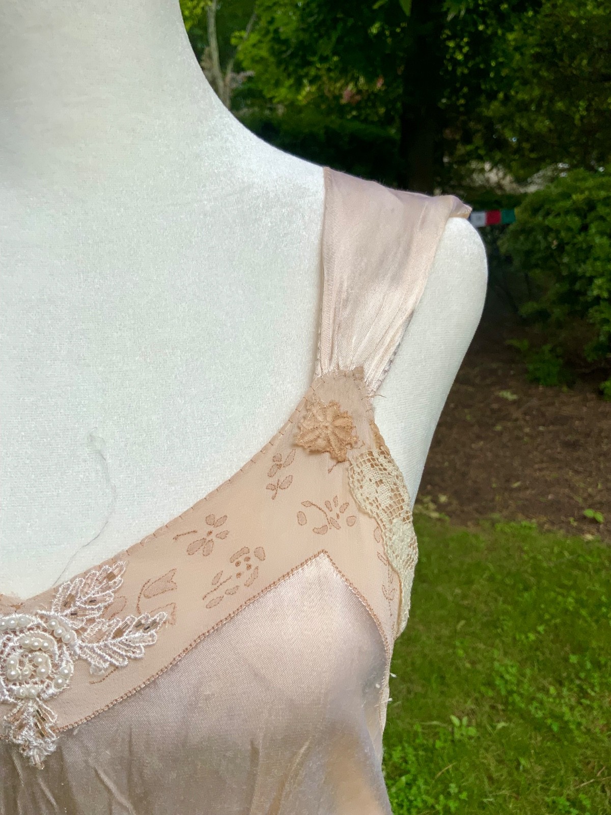 1930s Silk Chiffon Hostess Gown | Blush Pink Boudoir Dress | Restored 30D
