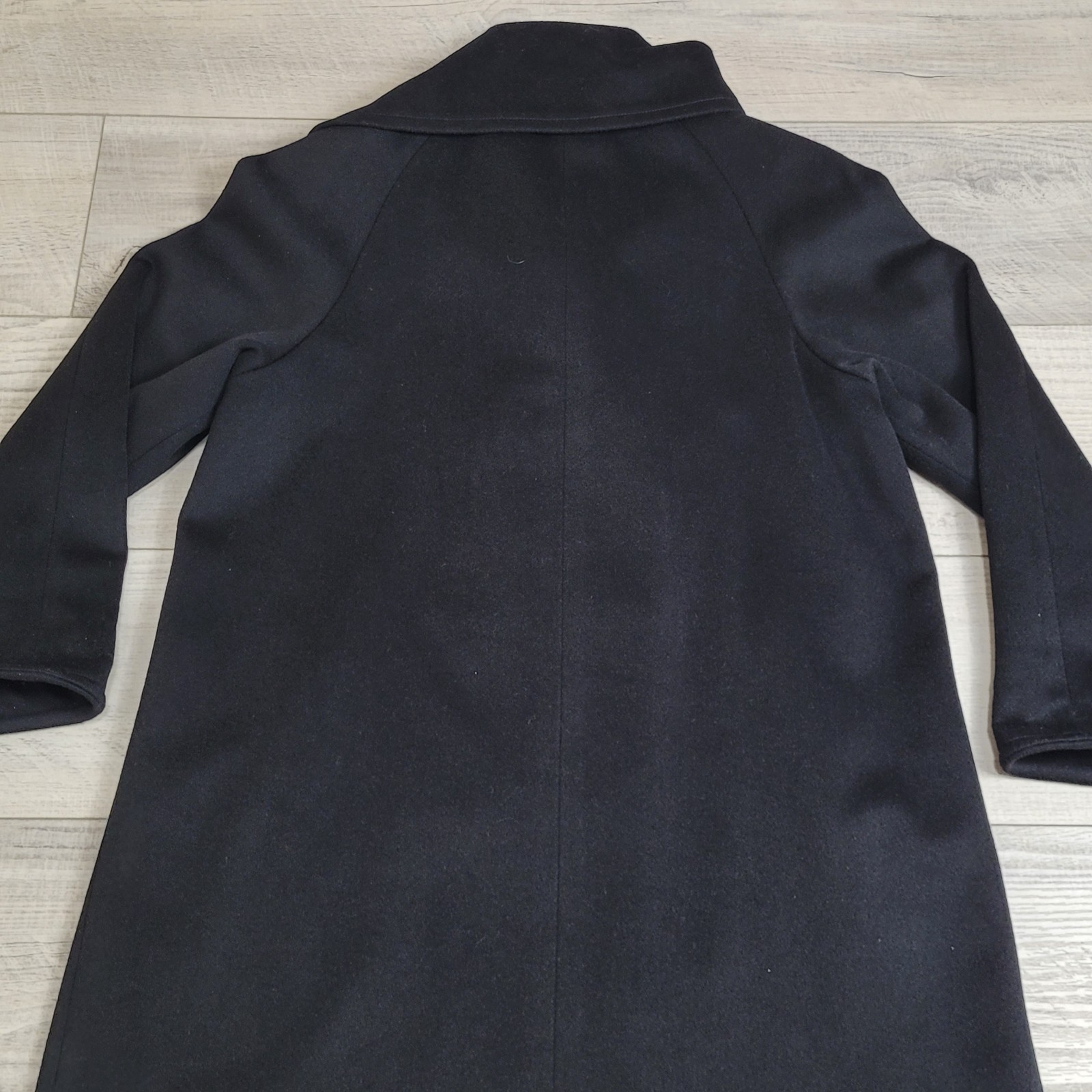 VTG A. Sachs Perlette Wool Overcoat Womens Shawl Collar L/XL Wool Black 80-90&rsquo;s