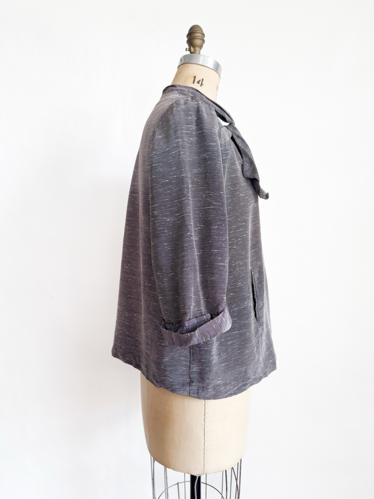 Vintage 1950s Welcome Stranger Maternity Jacket Top Navy Faille M