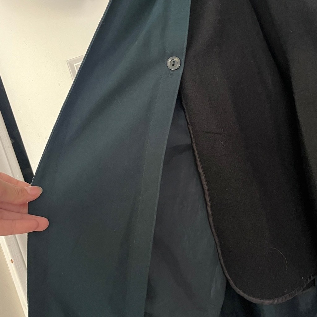 Dark Forest Green Vintage Full Length, Lined Trench Coat Sz 12