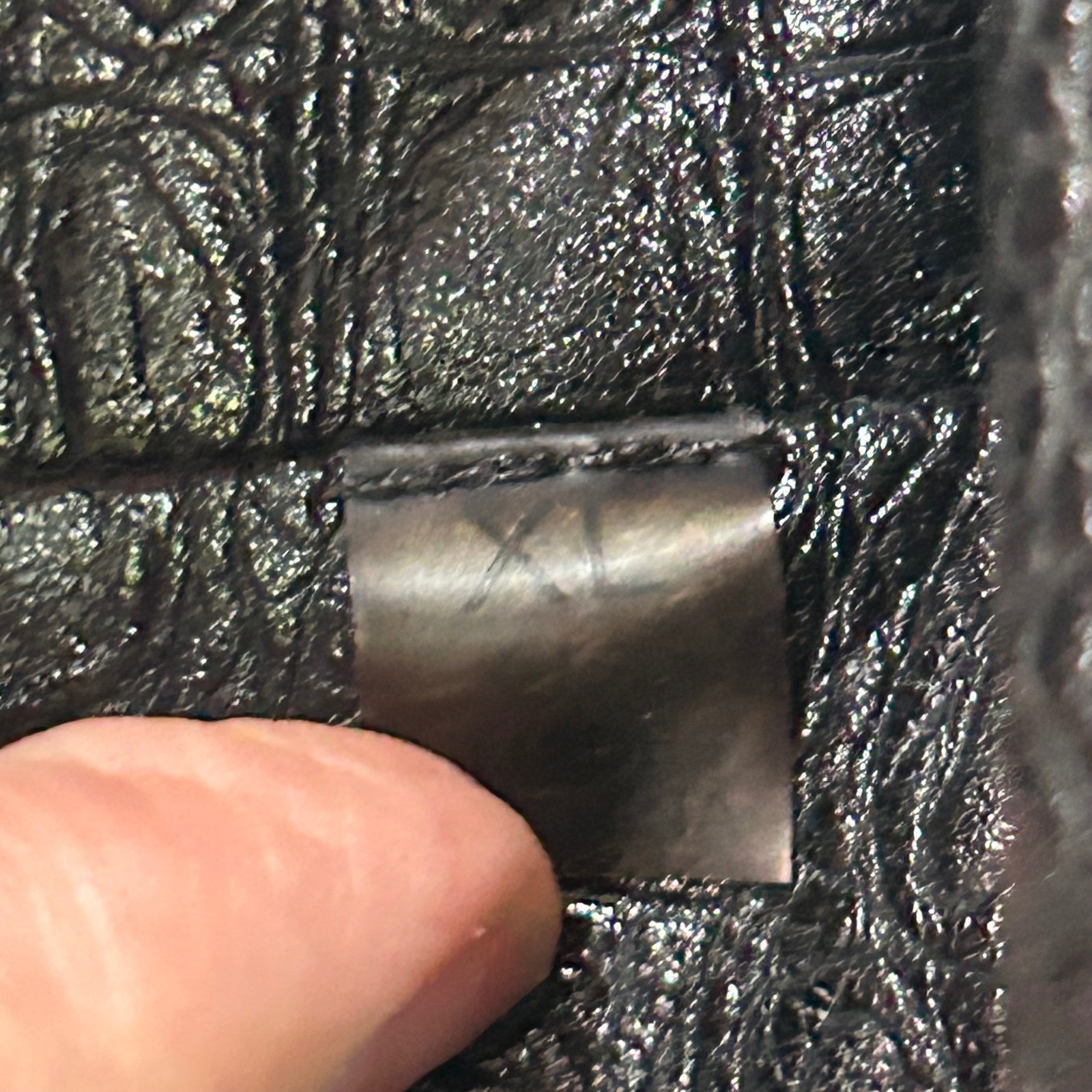 Bagatelle NYC Jacket 90s Cropped XL Black Crocodile Embossed Faux Leather Moto