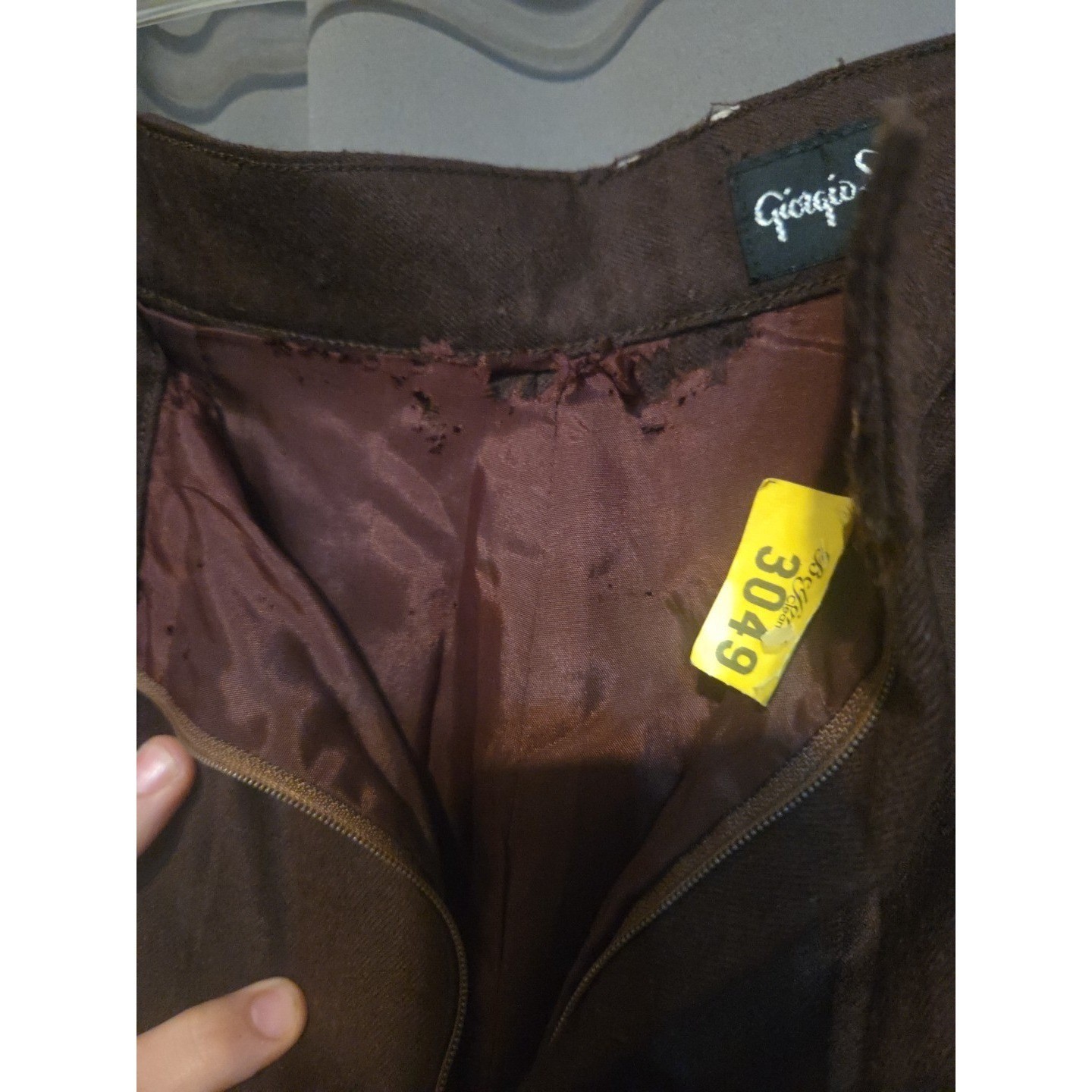 Giorgio Sant&rsquo; Angelo Brown Pleated Trousers, Vintage High Waist Dress Pants