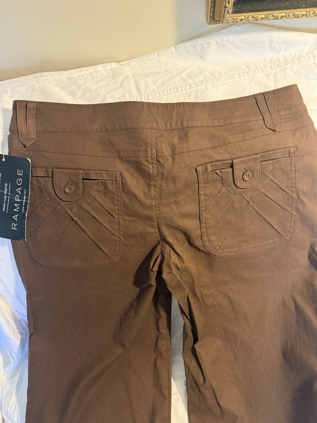 VTG 90S Rampage Sz11 NWTS Brown wide leg Cropped gaucho Shorts Rare Hippie capri
